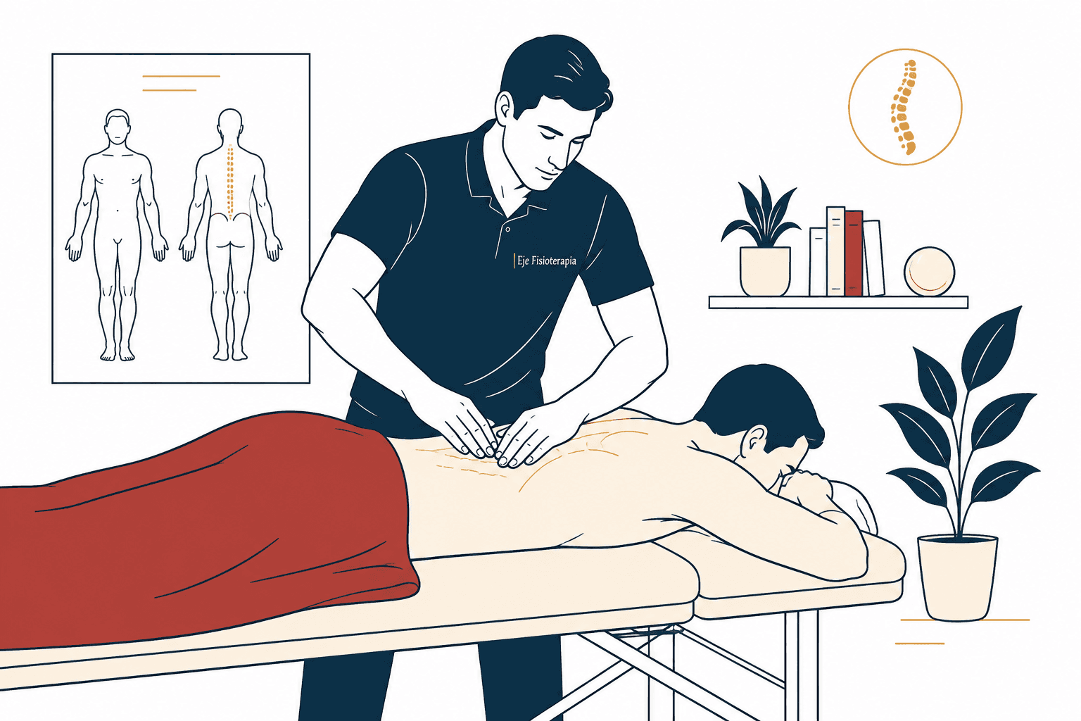 Fisioterapeuta explicando el tratamiento a una paciente